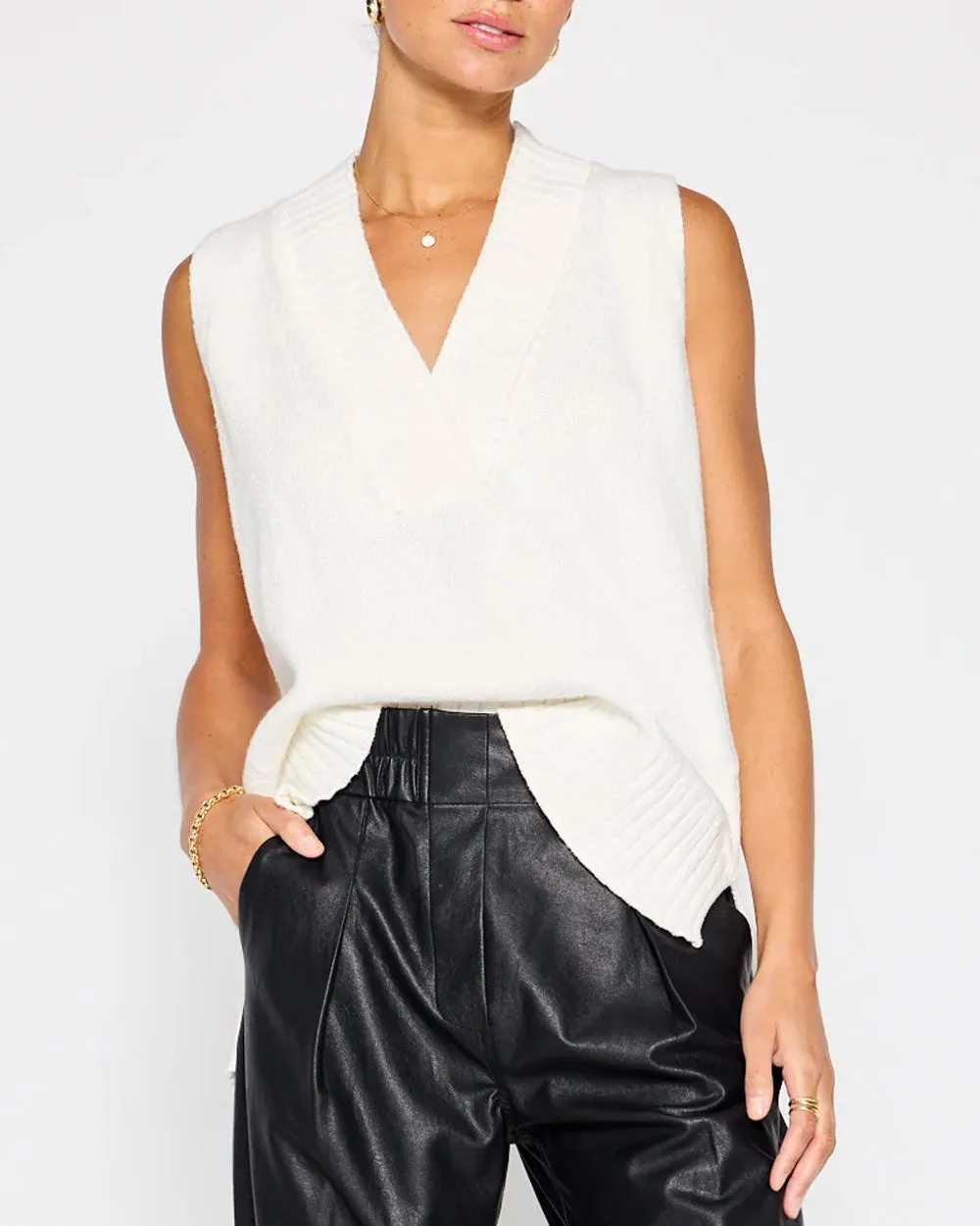 Salt White Celia Knit Tank