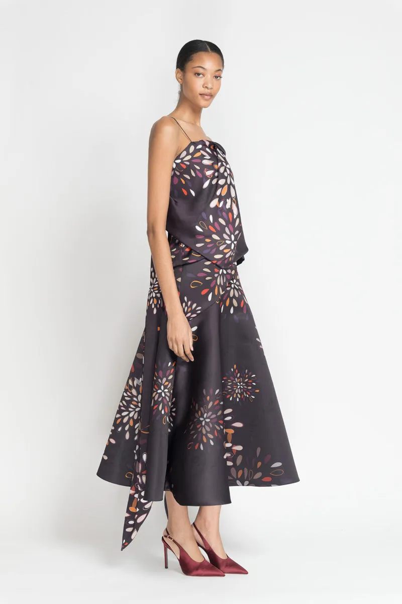 Sashi Print Satin Strapless Choli Top
