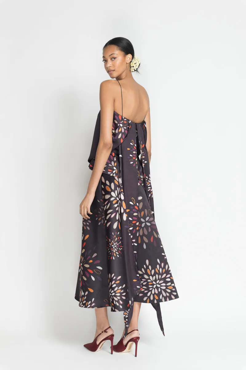 Sashi Print Satin Strapless Choli Top