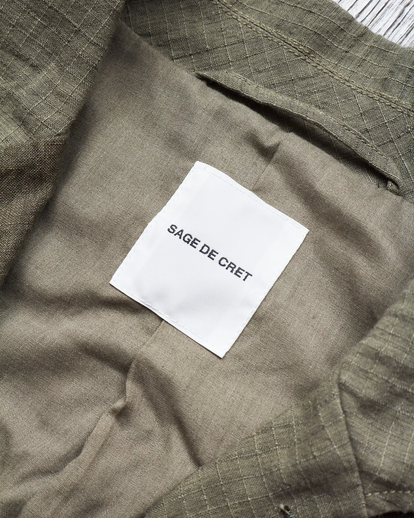 Second Hand Sage de Cret Patchwork Tailored Jacket Khaki L