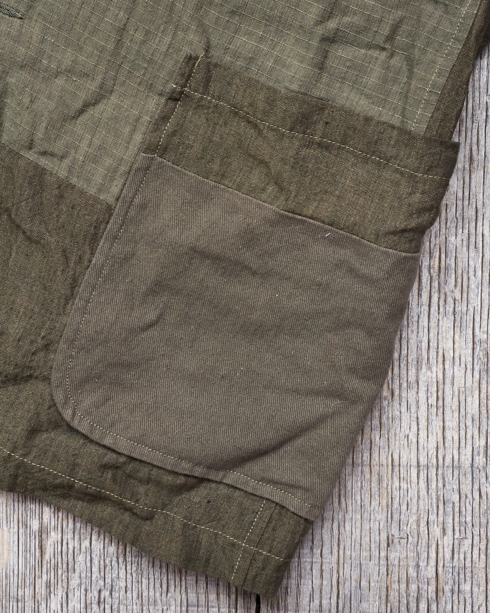 Second Hand Sage de Cret Patchwork Tailored Jacket Khaki L