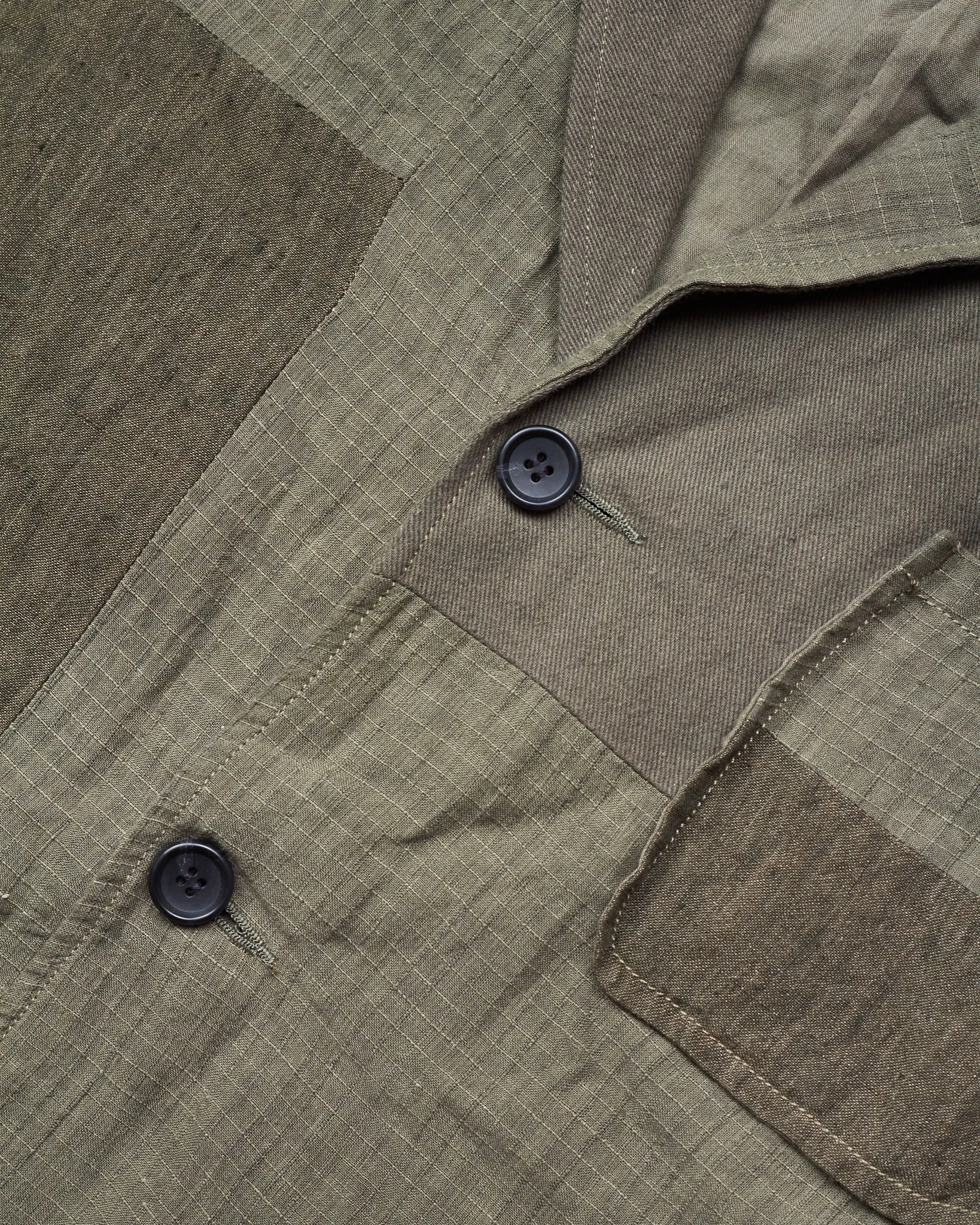 Second Hand Sage de Cret Patchwork Tailored Jacket Khaki L