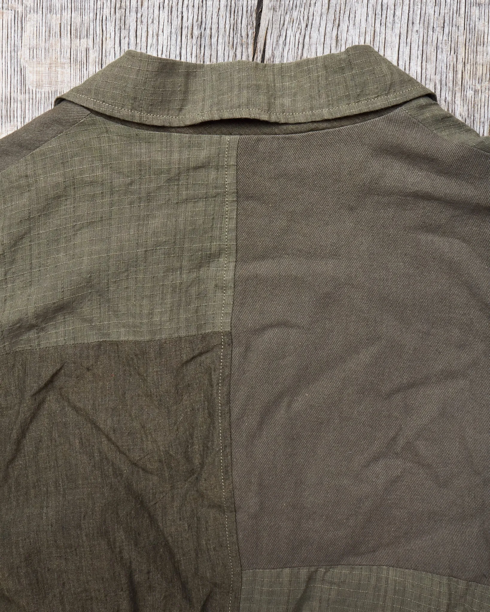 Second Hand Sage de Cret Patchwork Tailored Jacket Khaki L