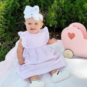 Seersucker Ruffle Dress