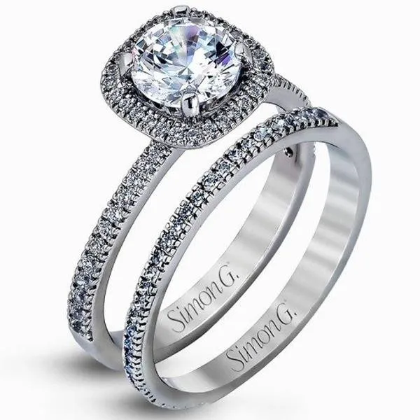 Simon G. Thin French Set Diamond Wedding Band