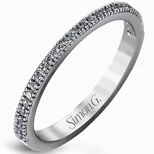 Simon G. Thin French Set Diamond Wedding Band