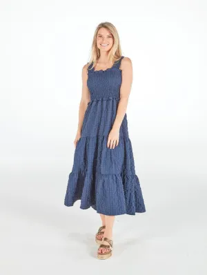 SIMPLY SOUTHERN Ruffle Sleeve Navy Maxi Dress