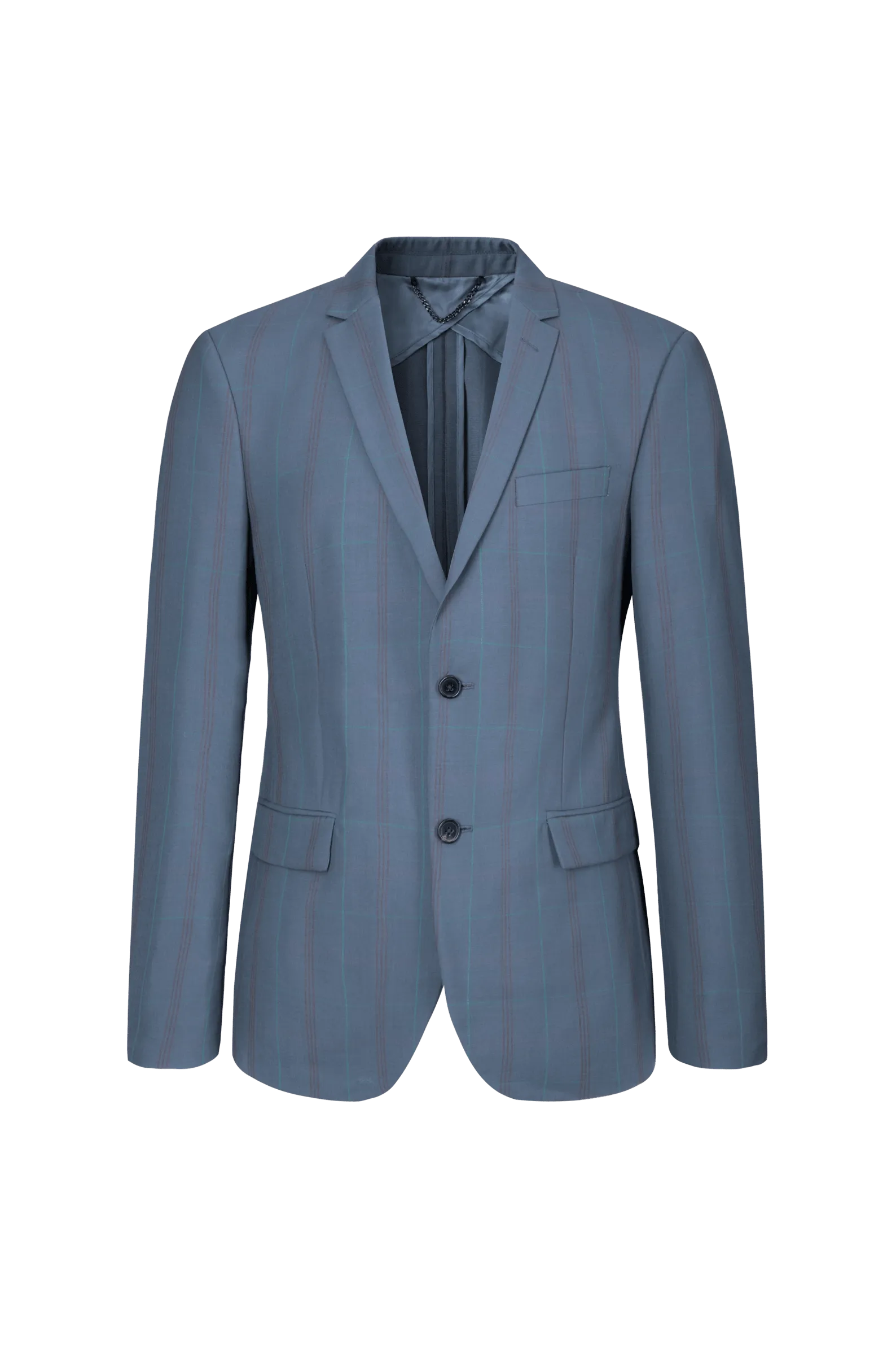 Single-breasted Slim-fit Checked Blazer