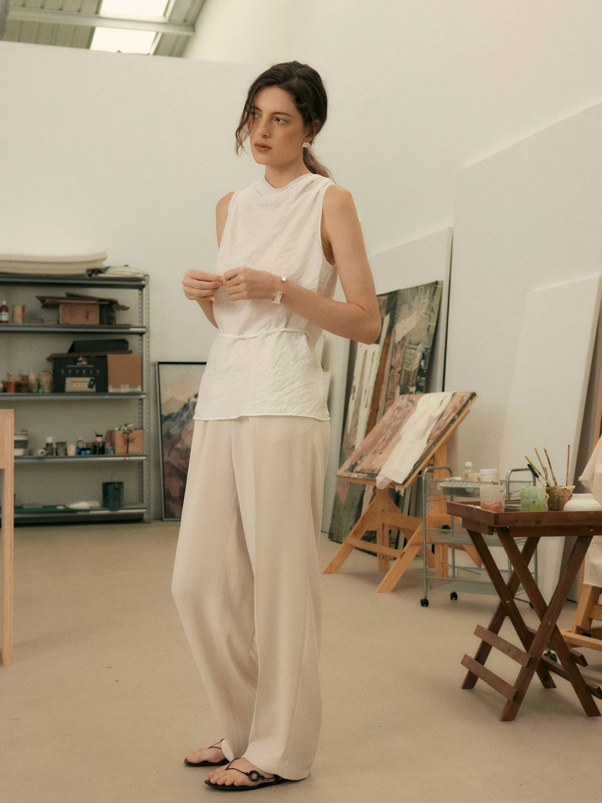 Sleeveless Draped Top