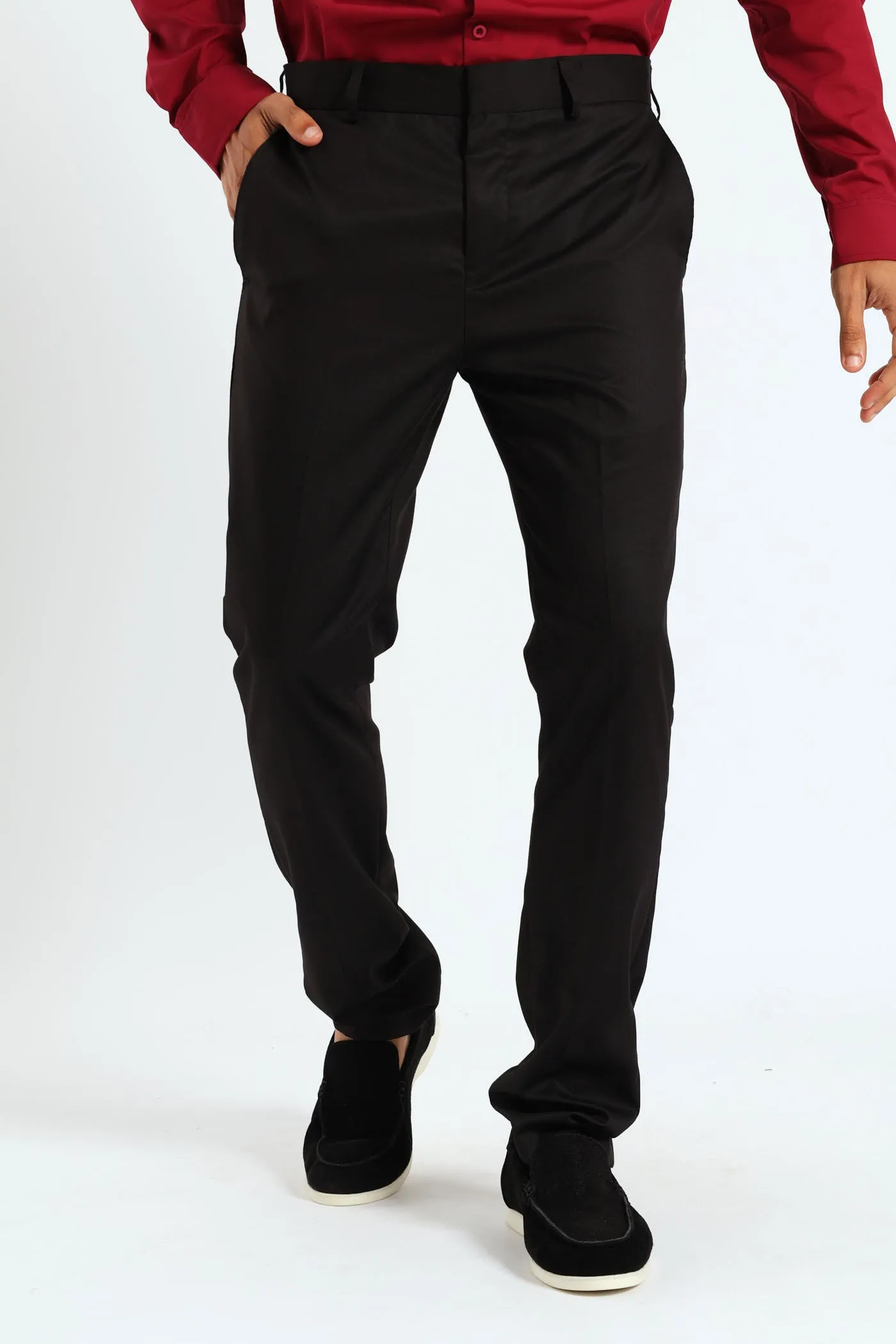 Slim Fit Basic Formal Trouser - Black