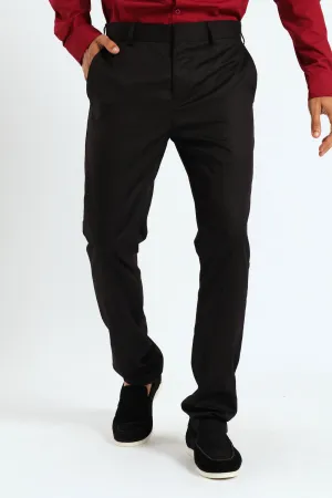 Slim Fit Basic Formal Trouser - Black