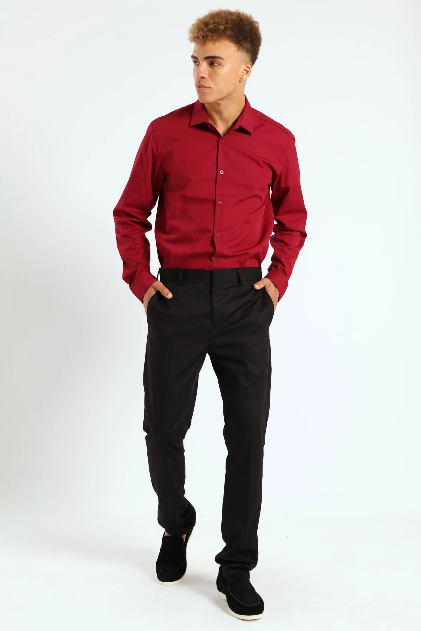 Slim Fit Basic Formal Trouser - Black