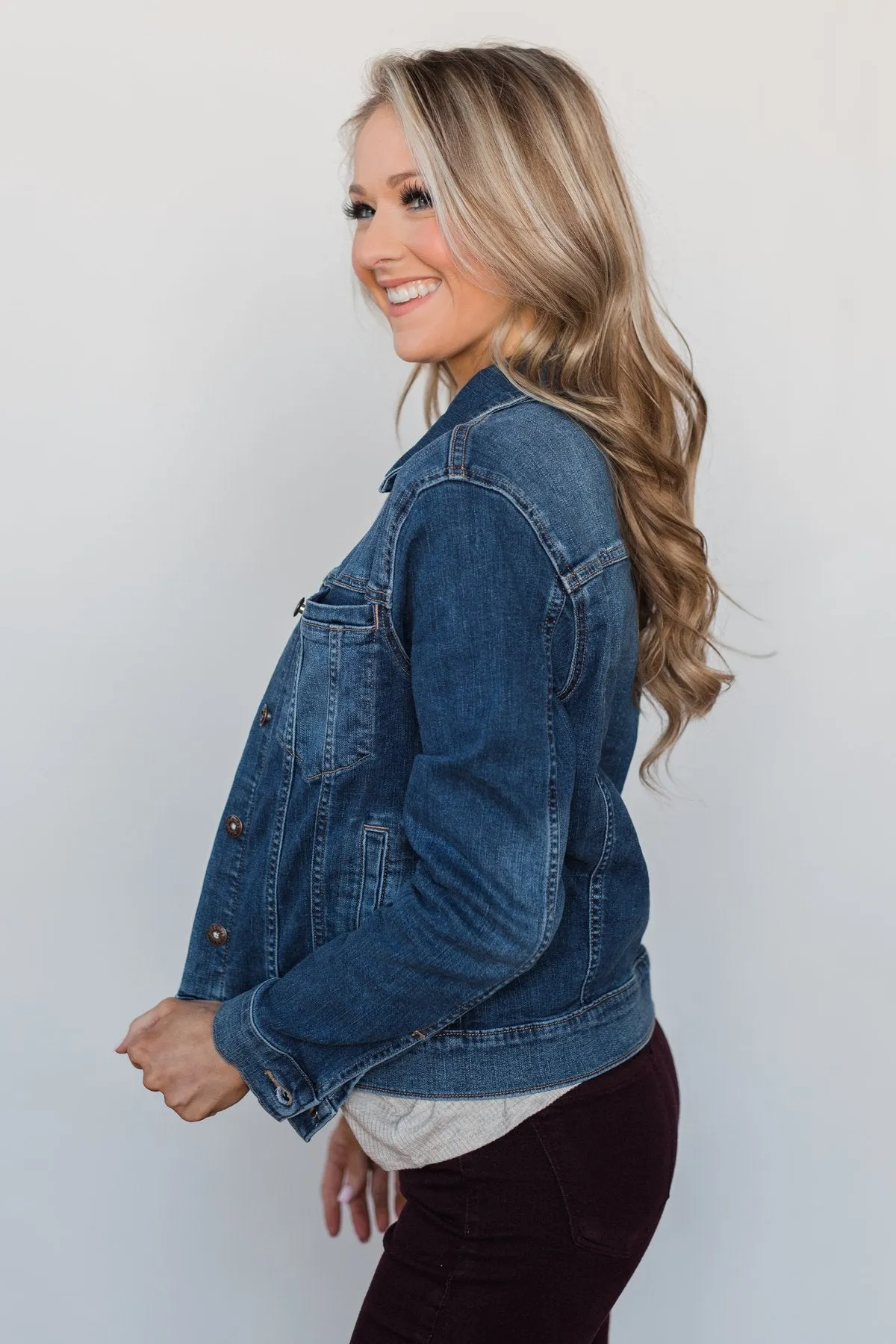 Sneak Peek Non-Distressed Jean Jacket- Medium Wash