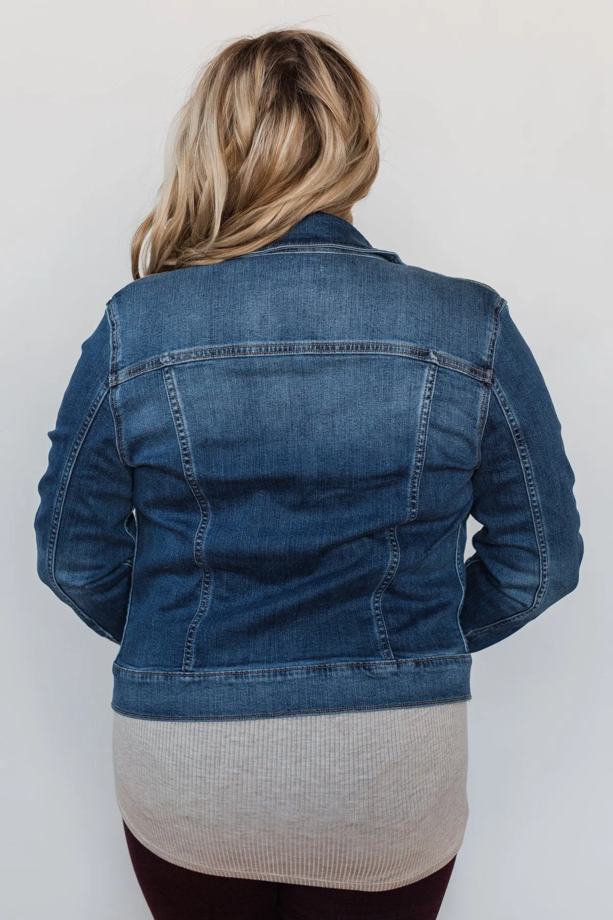 Sneak Peek Non-Distressed Jean Jacket- Medium Wash