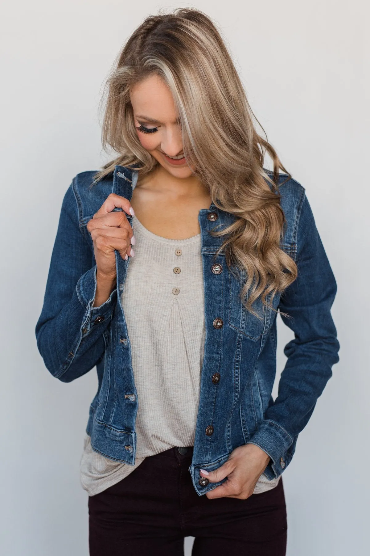 Sneak Peek Non-Distressed Jean Jacket- Medium Wash