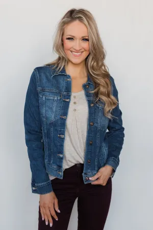Sneak Peek Non-Distressed Jean Jacket- Medium Wash