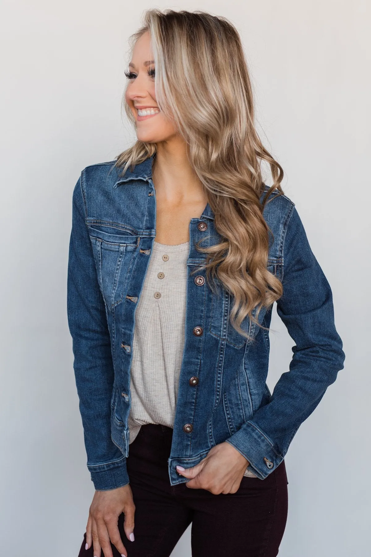 Sneak Peek Non-Distressed Jean Jacket- Medium Wash