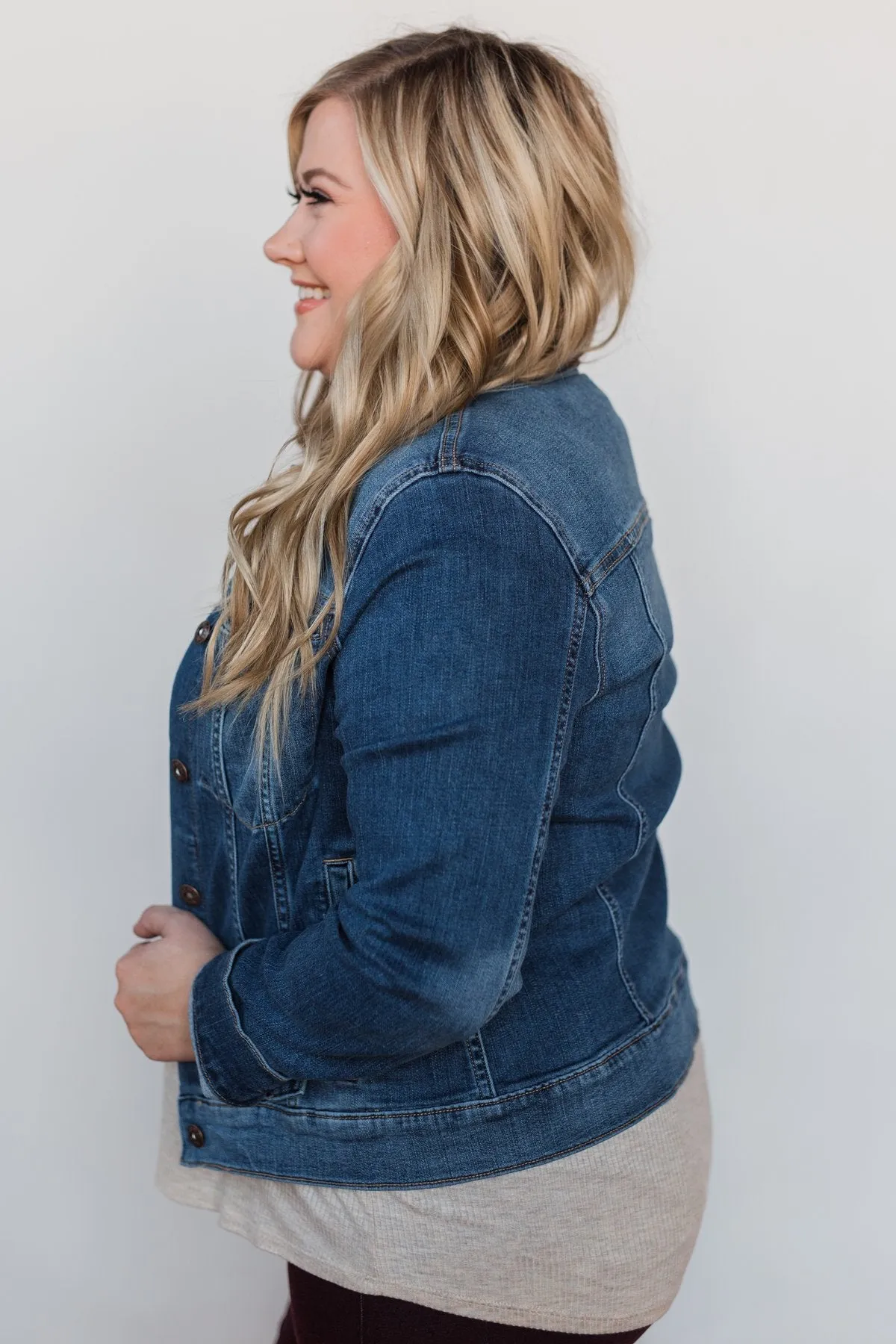Sneak Peek Non-Distressed Jean Jacket- Medium Wash