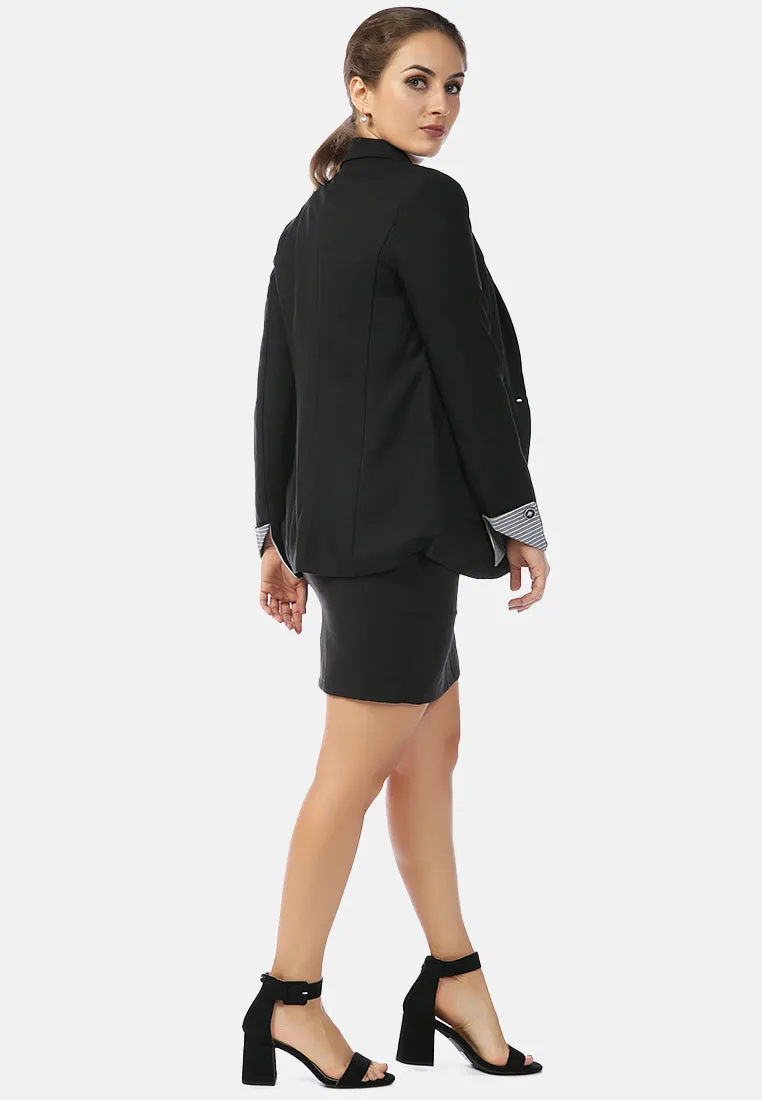 solid double breasted blazer
