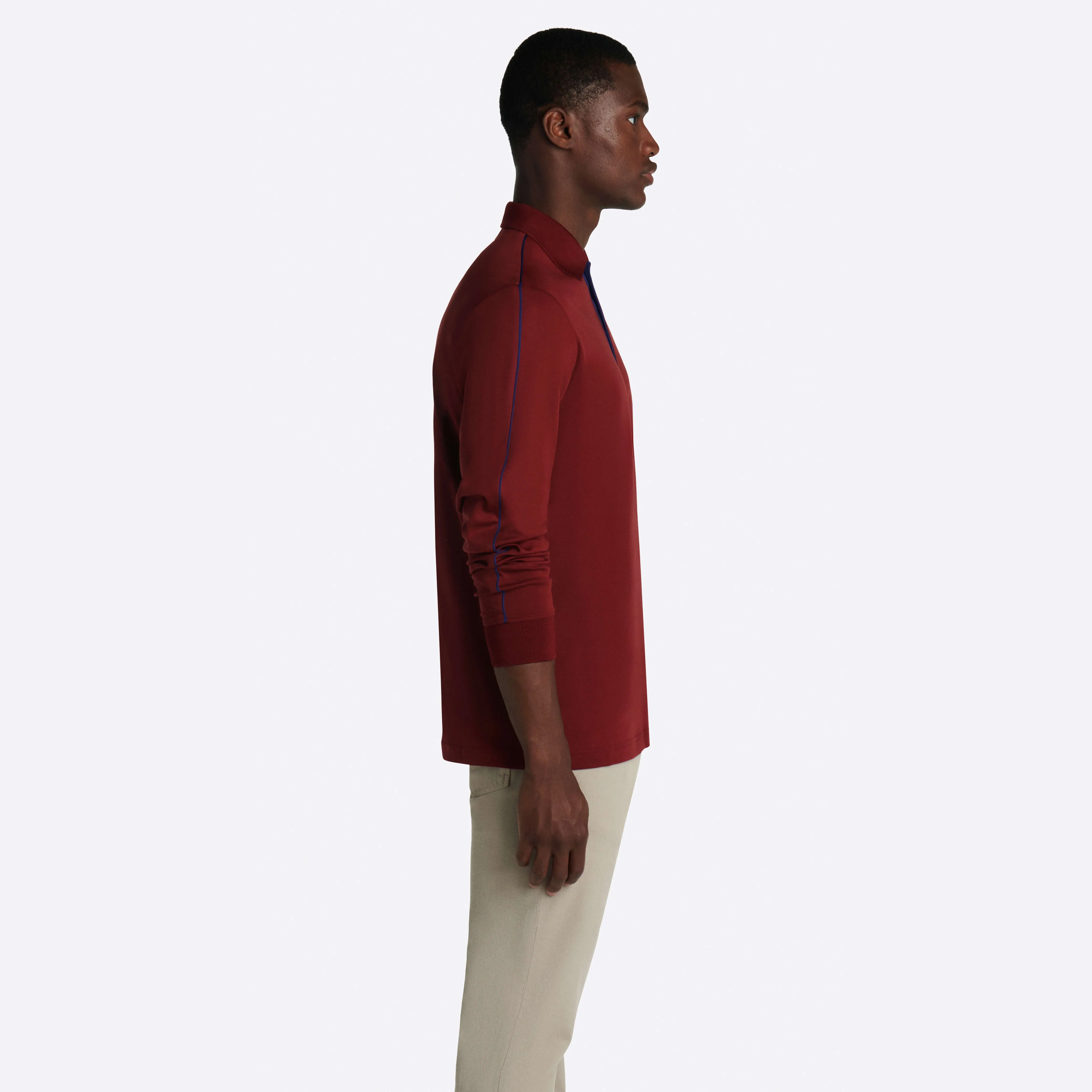 Solid Long Sleeve Polo