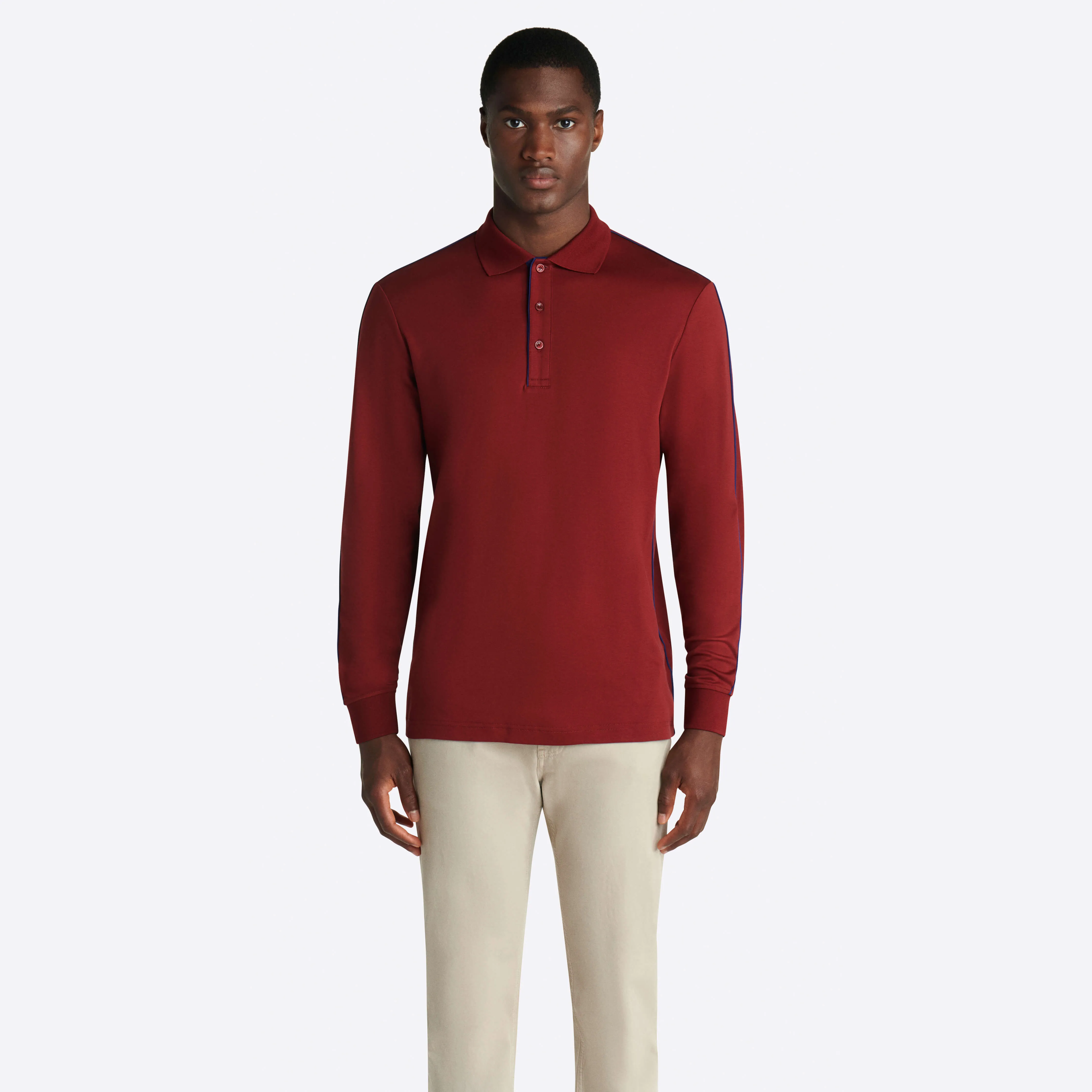 Solid Long Sleeve Polo