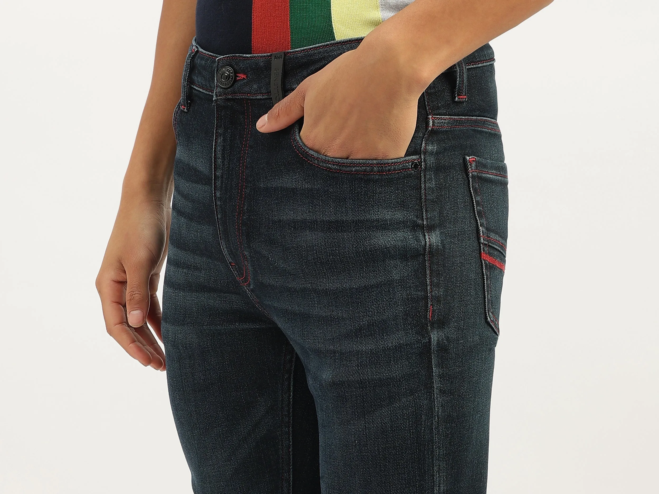 Solid Low Crotch Fit Jeans