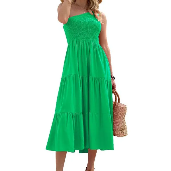 Solid One-Shoulder Dress