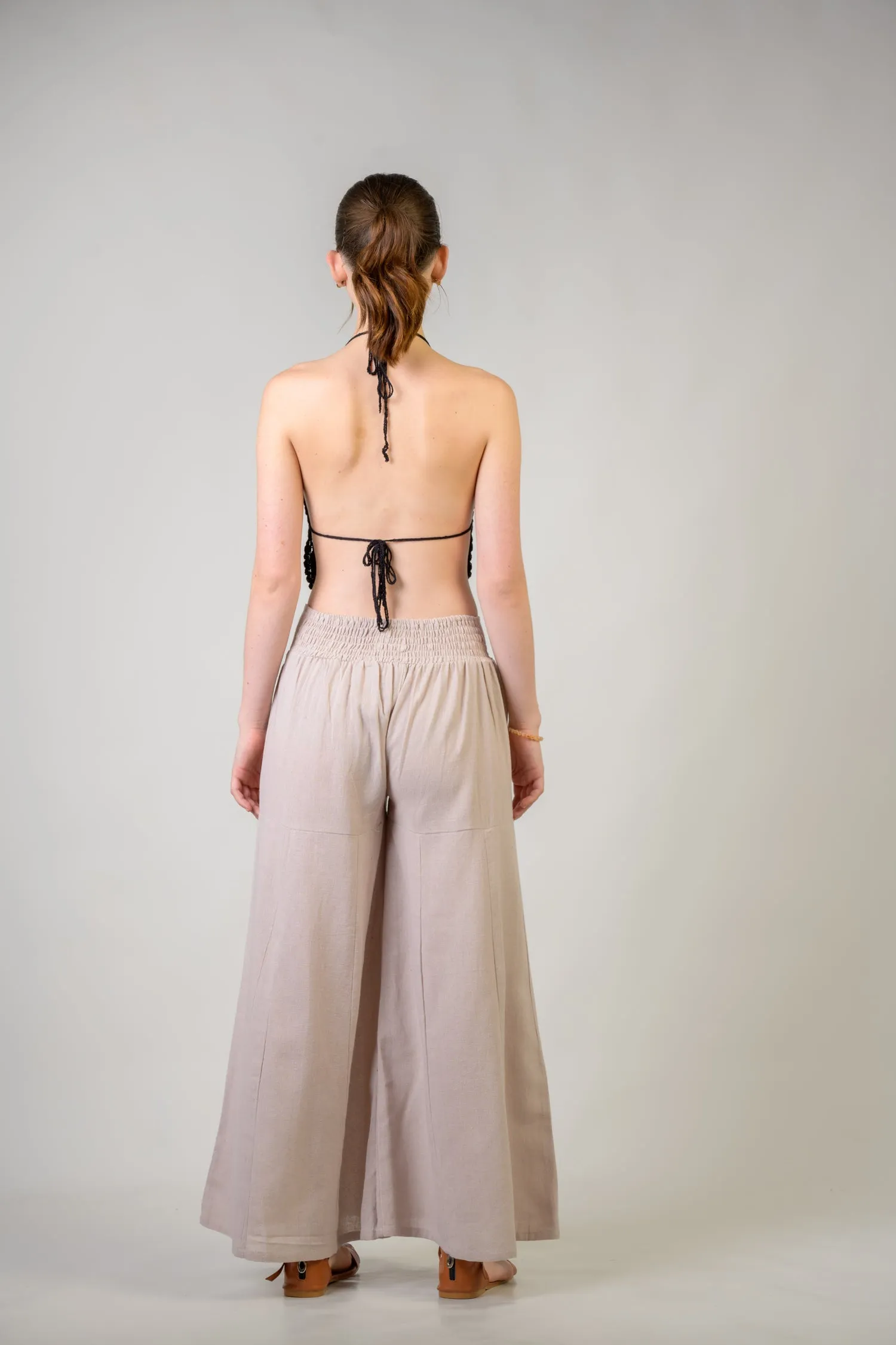 Solid Wide Leg Pants