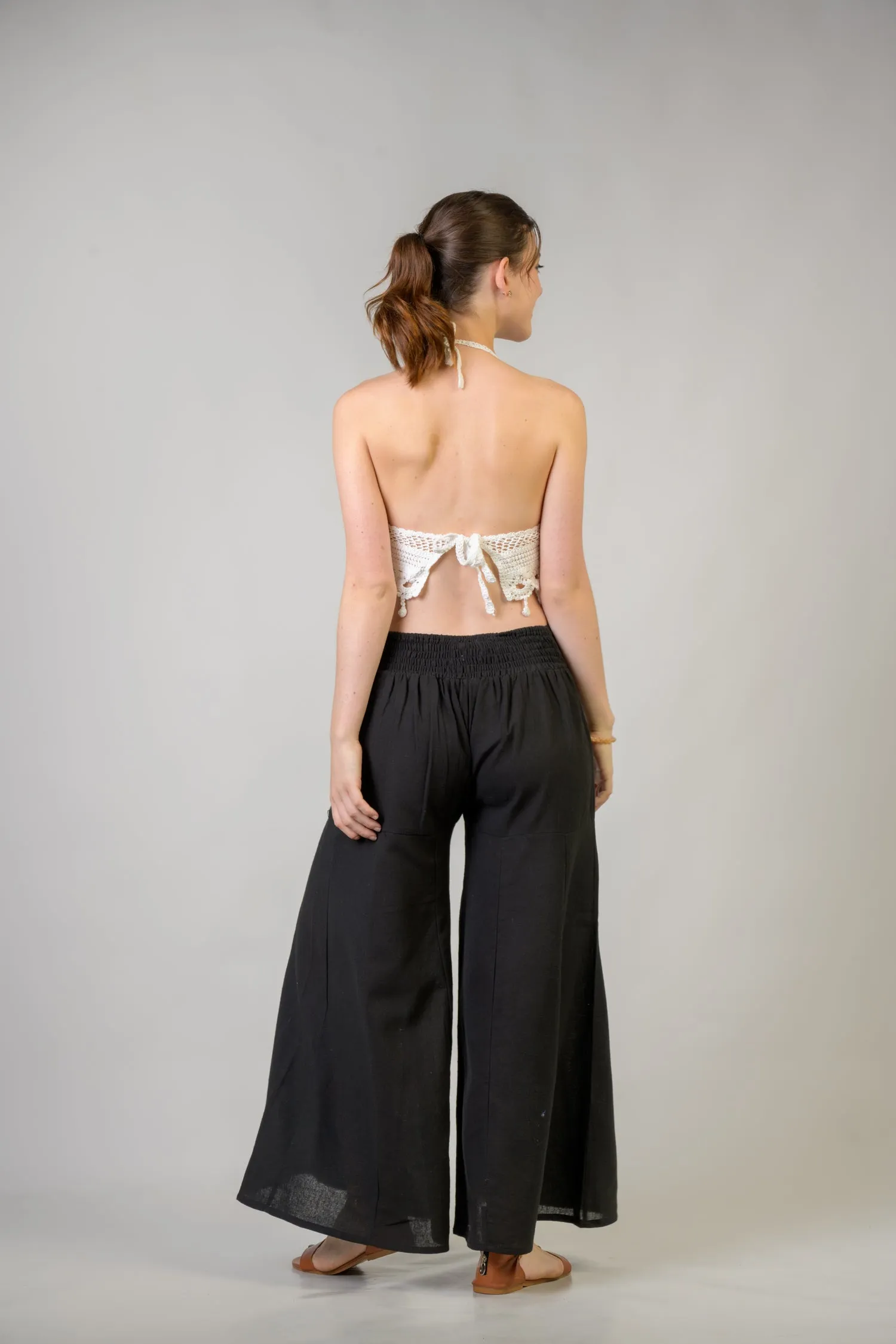 Solid Wide Leg Pants