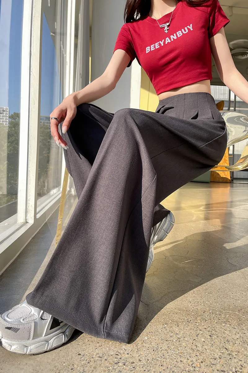 Solid Wide Leg Trousers with a Comfortable Flattering Fit