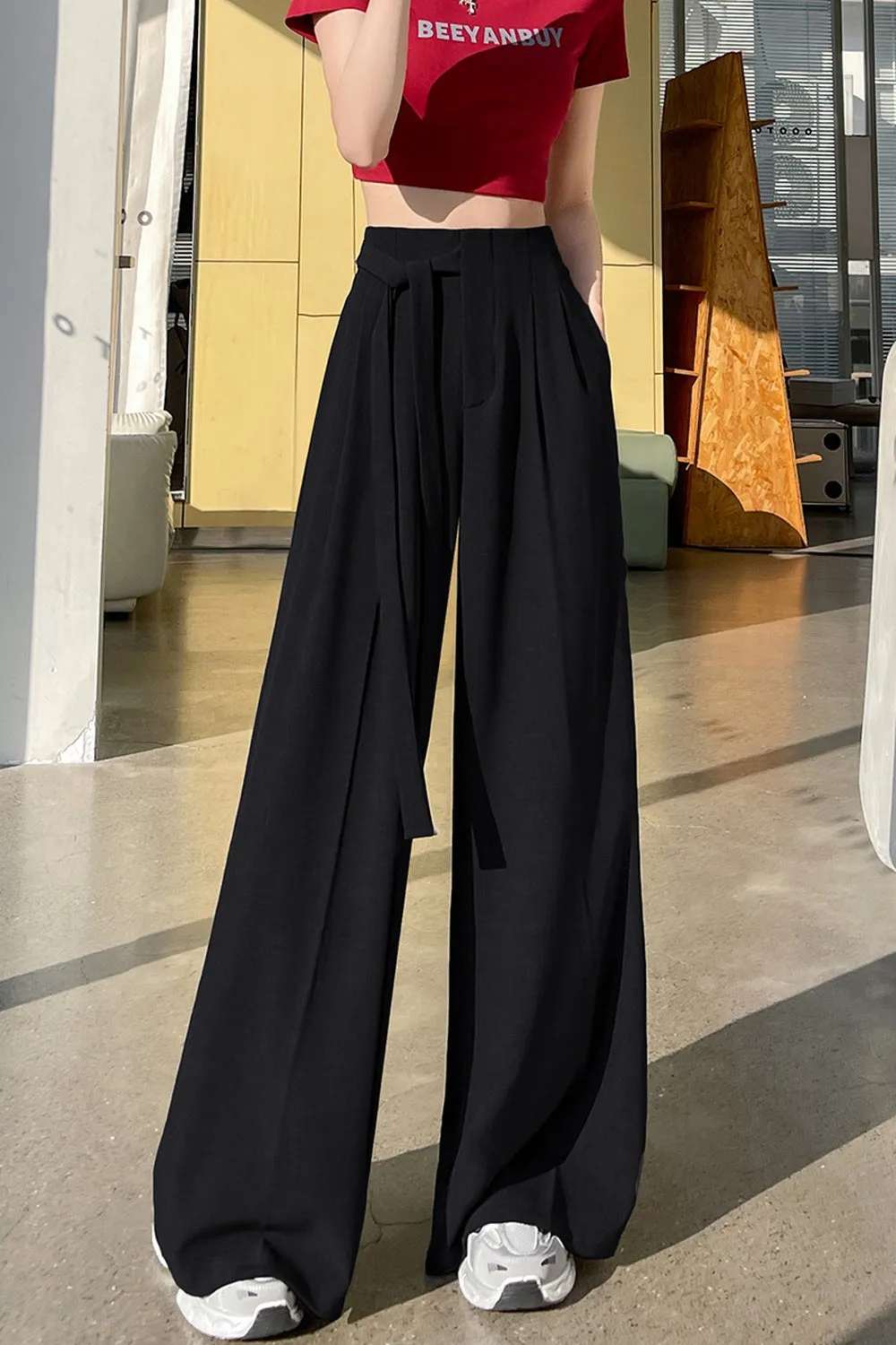Solid Wide Leg Trousers with a Comfortable Flattering Fit