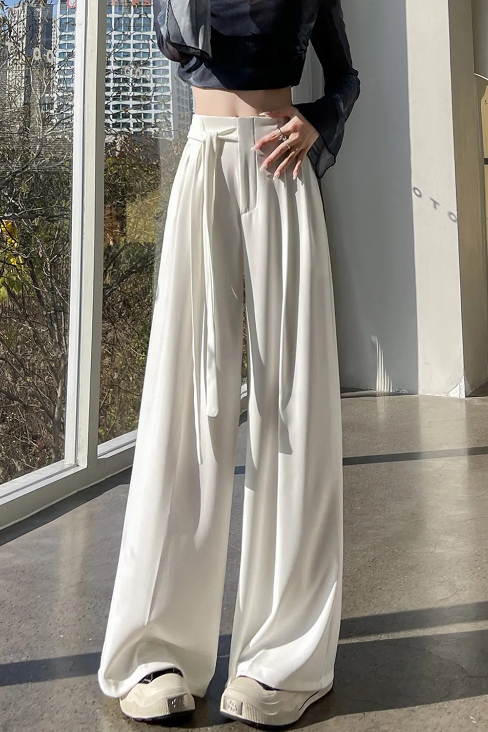 Solid Wide Leg Trousers with a Comfortable Flattering Fit