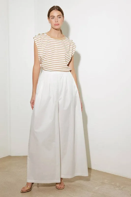 Solid Wide Leg Woven Pants