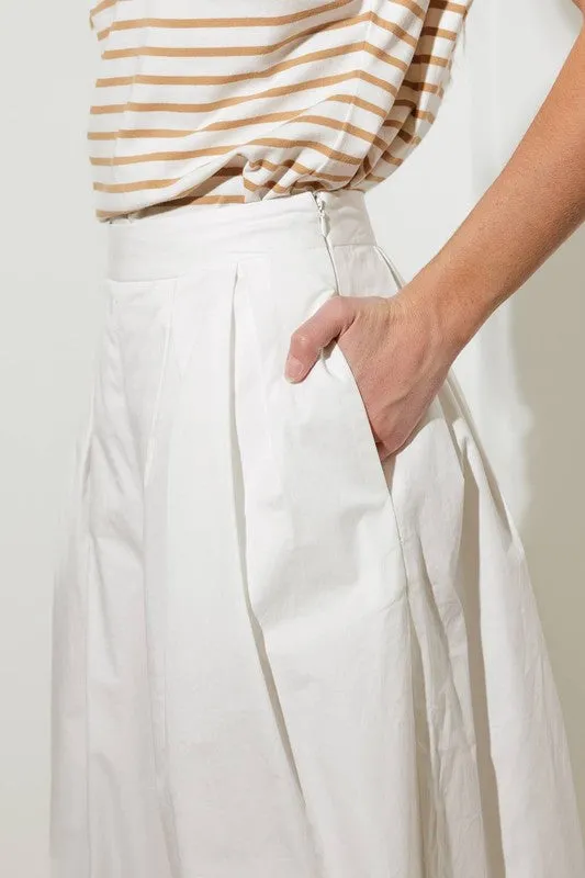 Solid Wide Leg Woven Pants