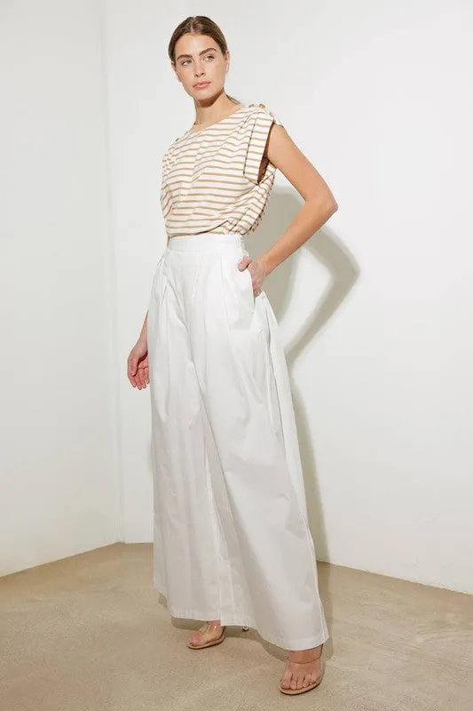 Solid Wide Leg Woven Pants