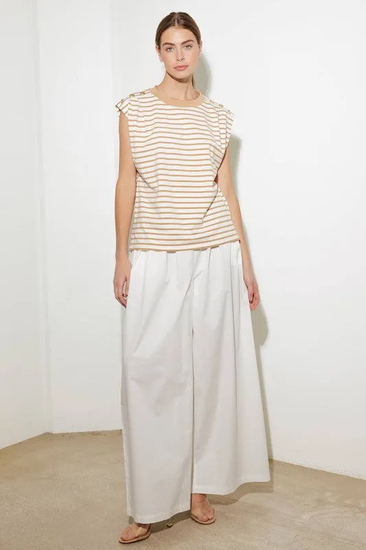 Solid Wide Leg Woven Pants