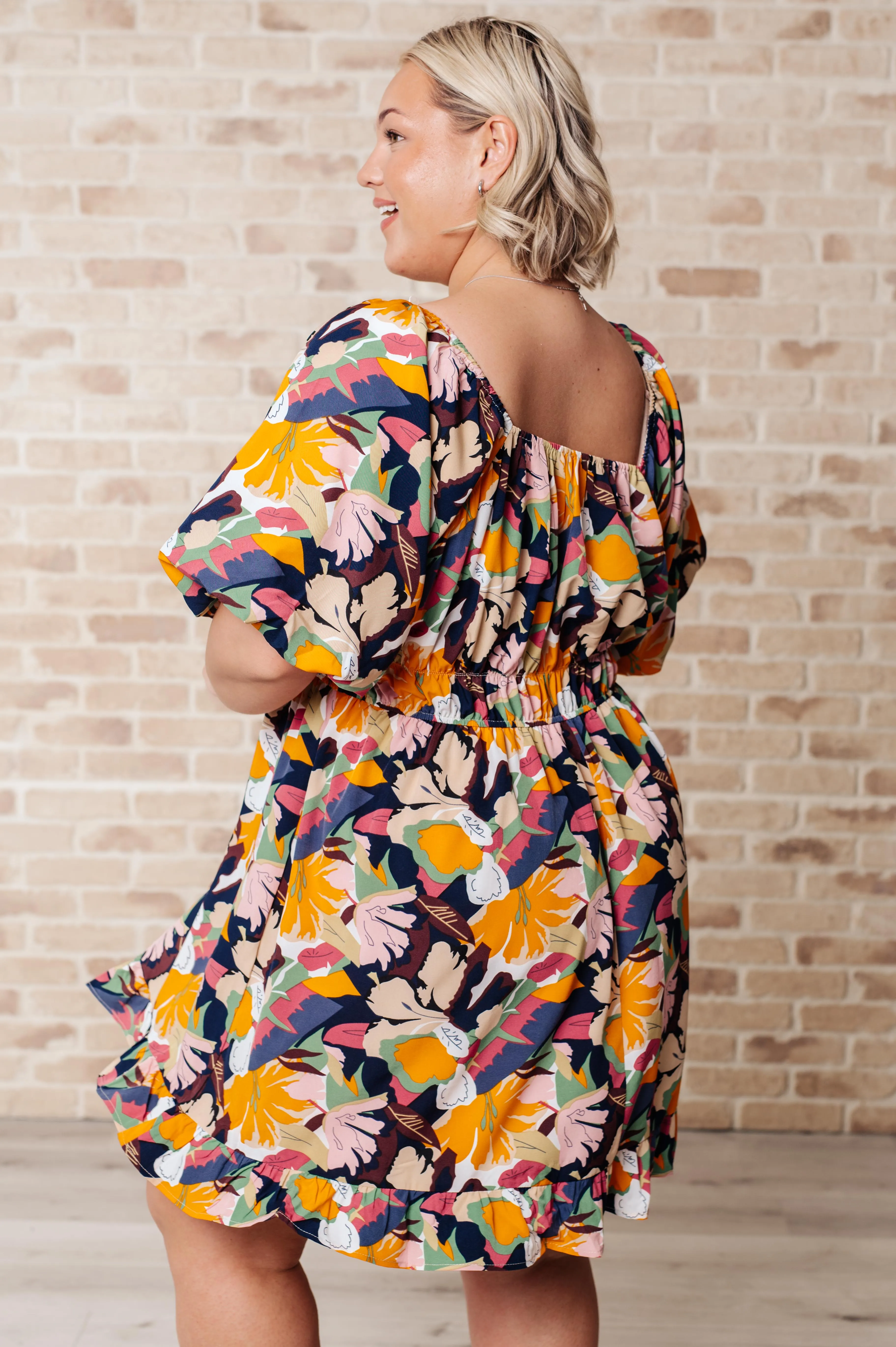 Somewhere on Vacation Floral Dress