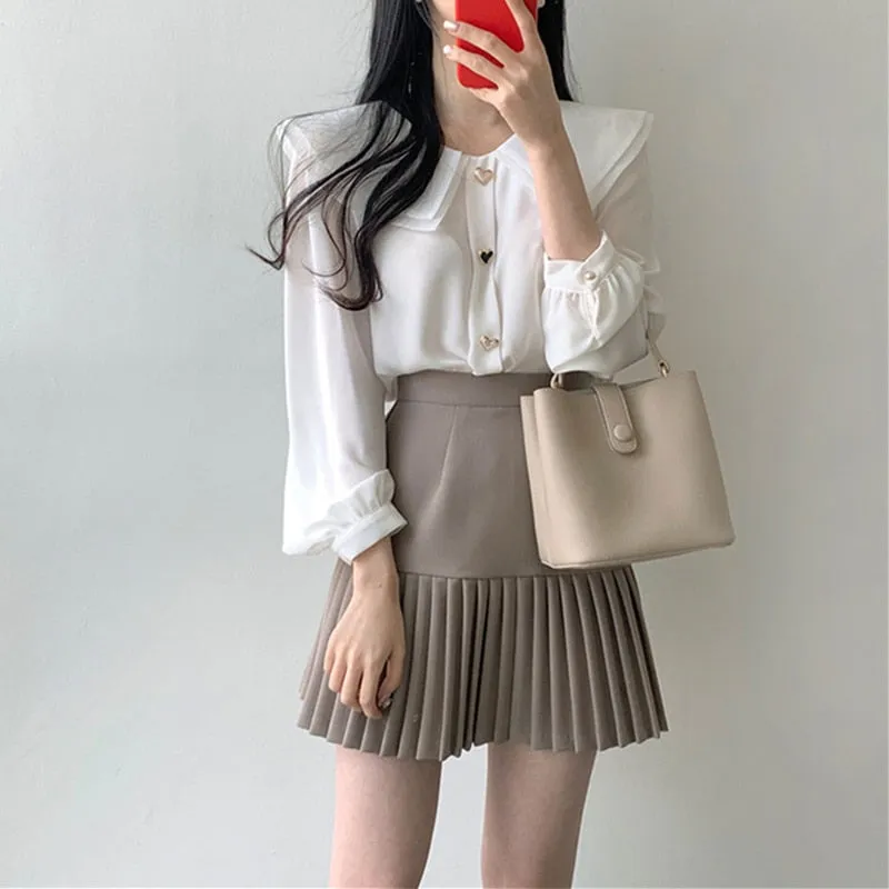 Spring Summer Women Skirts High Waist Hip Pleated Fashionable Office Lady