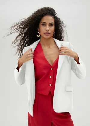 Straight fit tencel blazer