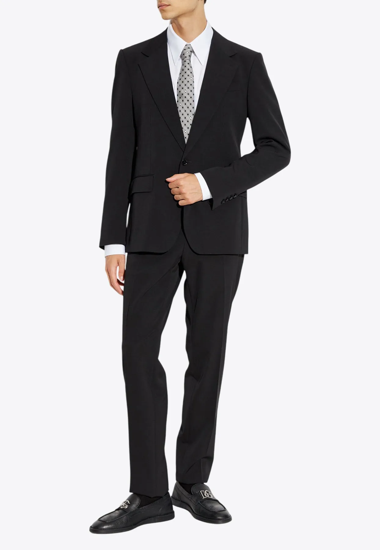 Straight-Leg Tailored Wool-Blend Pants
