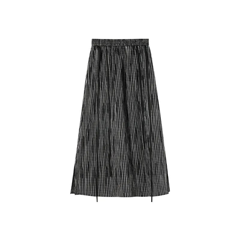 Striped A-line skirt