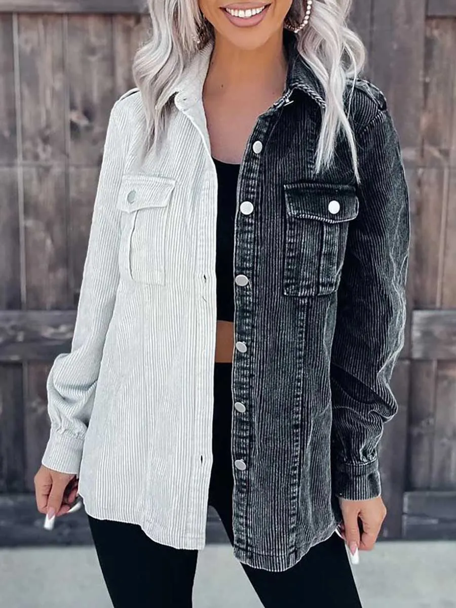 Stunncal Corduroy Button Shacket