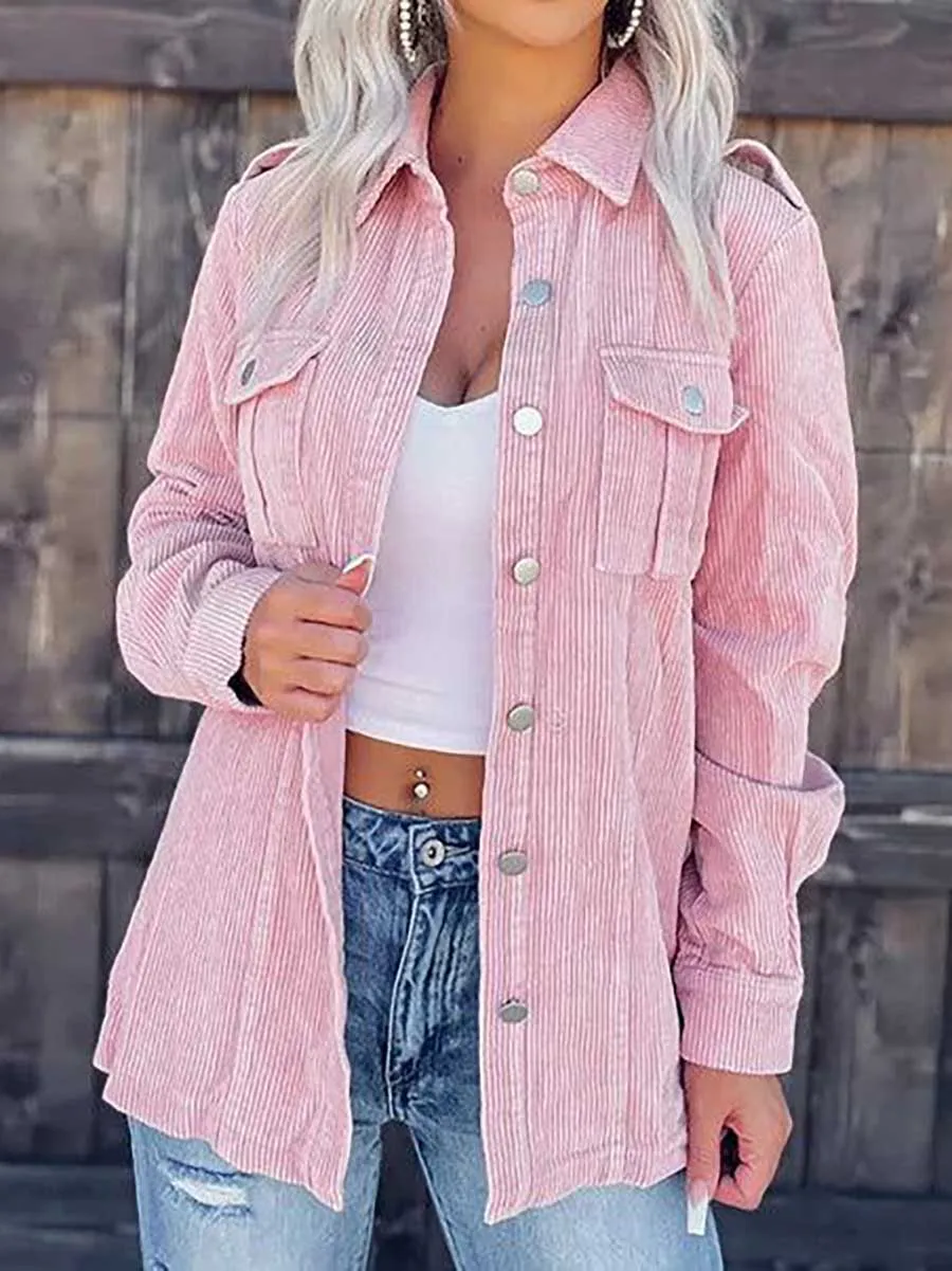 Stunncal Corduroy Button Shacket