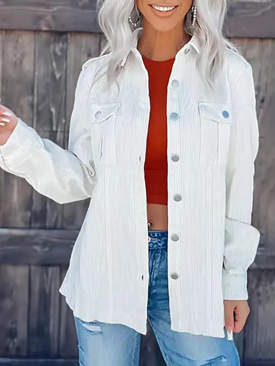 Stunncal Corduroy Button Shacket