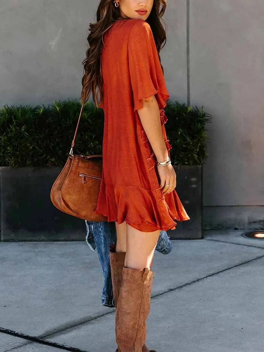 Stunncal Ruffle Short-Sleeved Dress