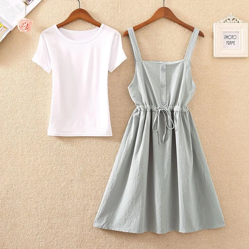 Summer Long Dress Women Casual Vintage Dresses Mid Calf Vestidos Pockets Strapless Sundress Overalls
