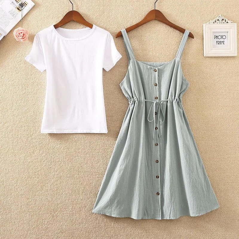 Summer Long Dress Women Casual Vintage Dresses Mid Calf Vestidos Pockets Strapless Sundress Overalls