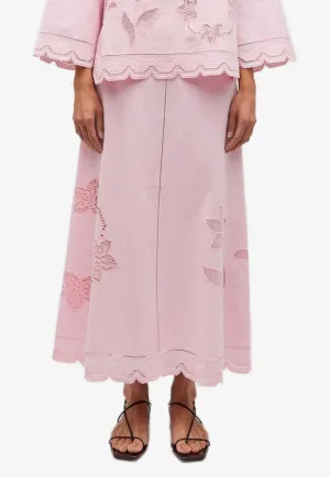 Table Cloth Lace Midi Skirt