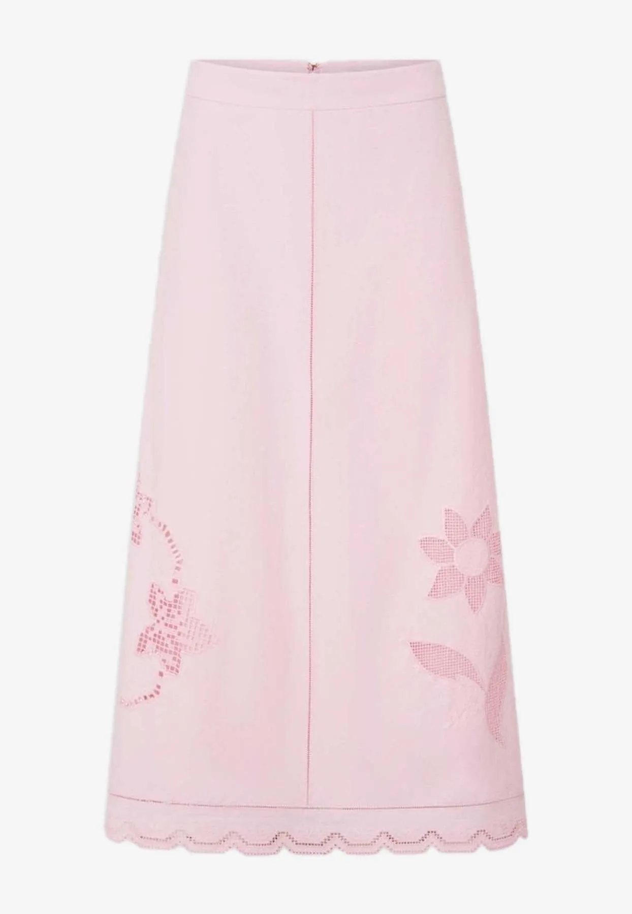 Table Cloth Lace Midi Skirt