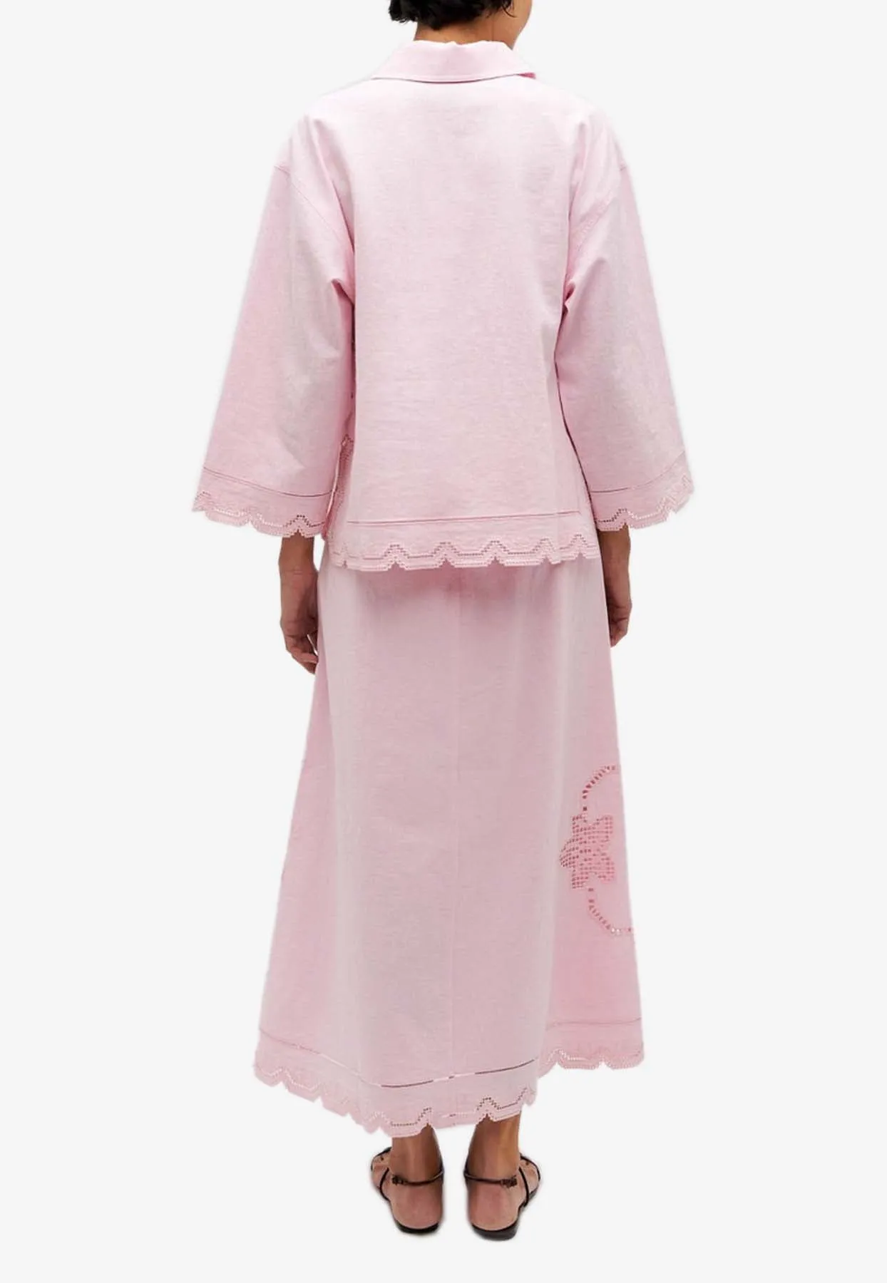 Table Cloth Lace Midi Skirt